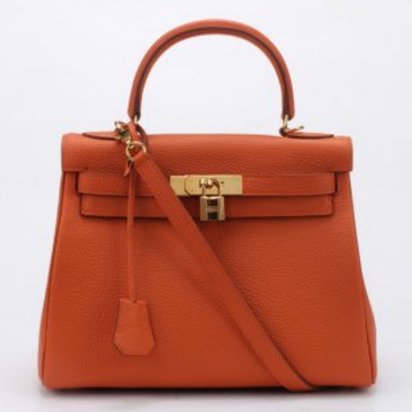 Rare orange clemence with gold hardware Teddy Blake Buti eva kelly bag - Picture 1 of 10
